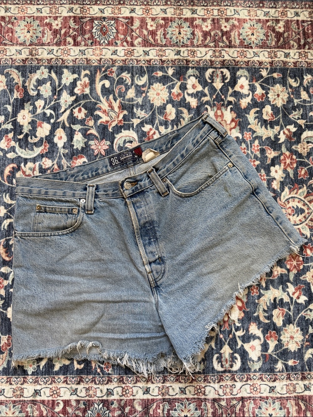 Old Rye Light Blue Denim Cutoff Shorts